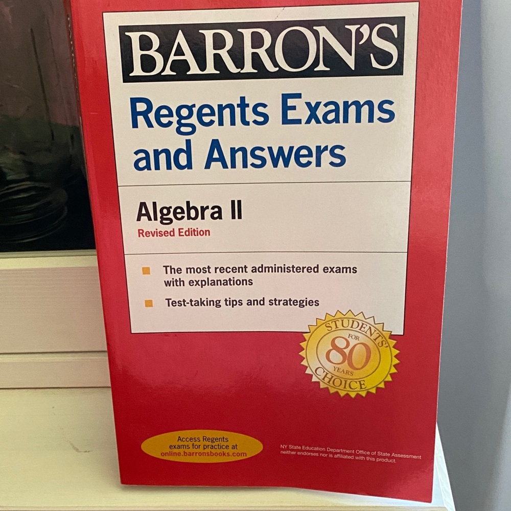 Barron's Regents Exams and Answers Algebra II Book